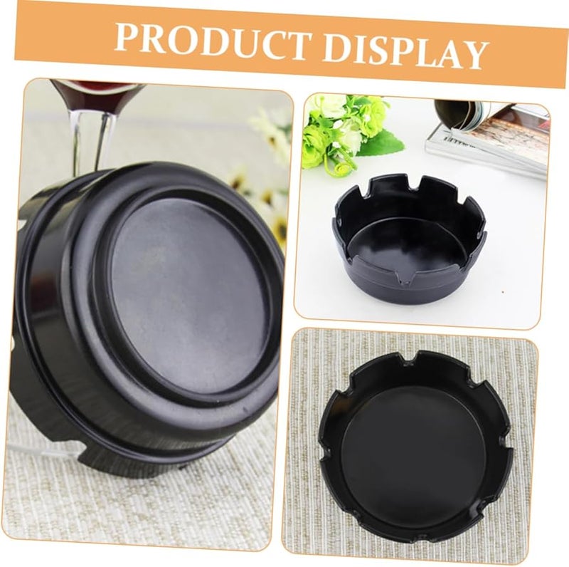 4 حزمة من منافض السجائر البلاستيكية السوداء المقاومة للرياح للاستخدام في الهواء الطلق والديكور الداخلي للفناء - Image 3